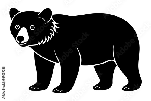 Bear Cub silhouette vector illustration