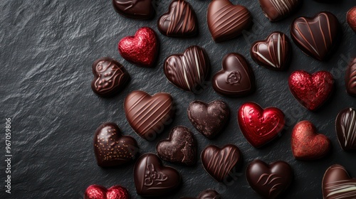 Assorted Chocolate Hearts for Valentines Day