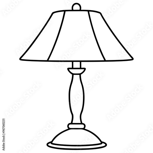 lamp outline coloring book page line art illustration digital drawing