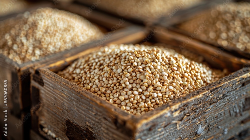 Quinoa: A box of quinoa loaded with protein and fiber, offering a nutty flavor and light, fluffy texture. Great for salads or as a side dish.
Quinoa: A box of quinoa loaded with protein and fiber, offering a nutty flavor and light, fluffy texture. Great for salads or as a side dish.