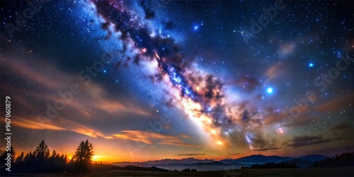 beautiful night sky with stars and milky way