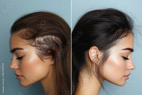Results of microneedling before and after. Generative AI