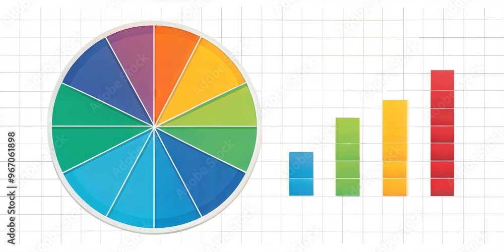Obraz premium chart with colorful pie graph