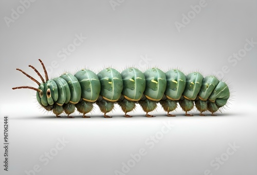 Closeup shot of a caterpillar on a nutritional plant or Colour Backgrounds