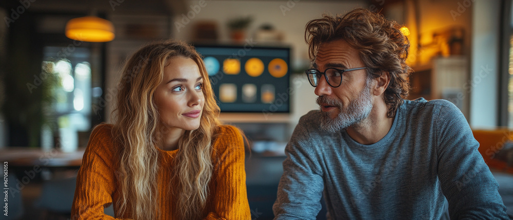 A candid conversation between two individuals in a cozy cafe. Warm lighting enhances the friendly atmosphere and connection. A candid conversation between two individuals in a cozy cafe. Warm lighting enhances the friendly atmosphere and connection.