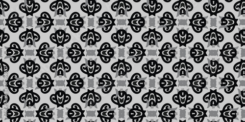 A contemporary geometric pattern adorned with striking black and gray tones, perfect for various design applications