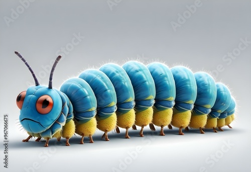 Closeup shot of a caterpillar on a nutritional plant or Colour Backgrounds