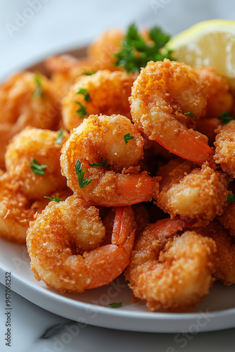 Fried shrimps with a golden crust