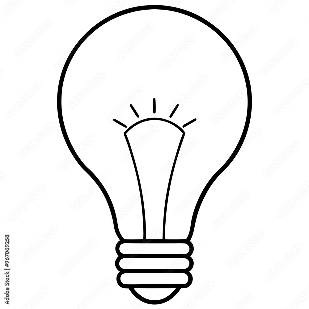 lightbulb outline coloring book page line art illustration digital drawing lightbulb outline coloring book page line art illustration digital drawing