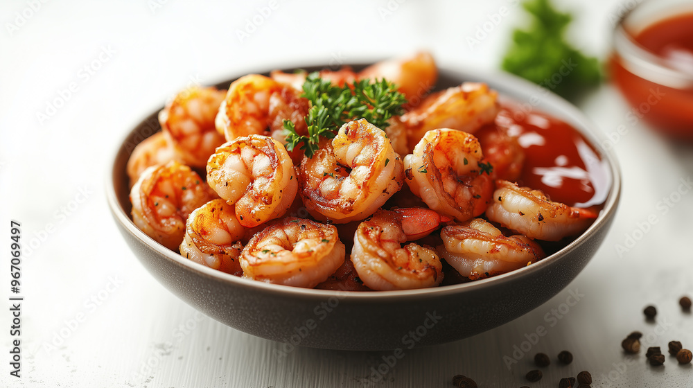 Fototapeta premium Fried shrimps with a golden crust