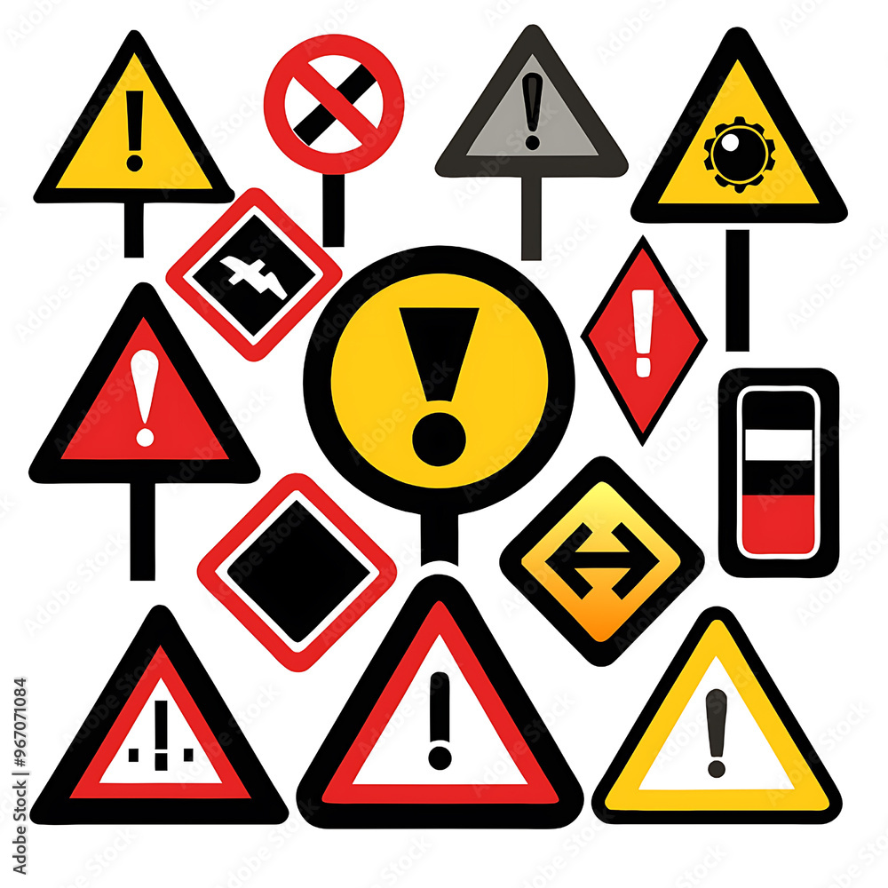 A Comprehensive Collection of Danger and Caution Street Signs for Safety and Awareness in Urban Environments A Comprehensive Collection of Danger and Caution Street Signs for Safety and Awareness in Urban Environments