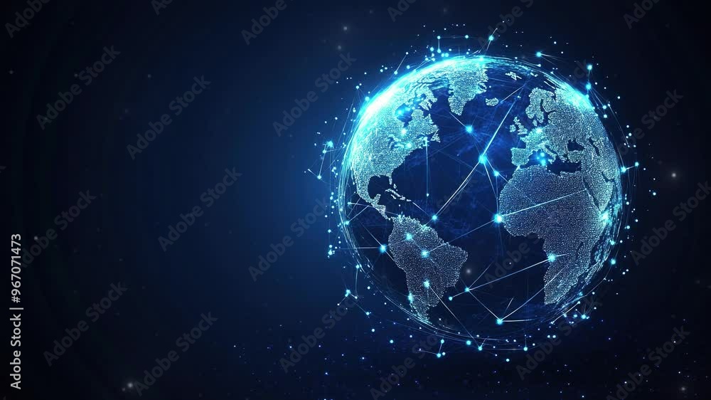 Abstract global network concept with a world map. Futuristic technology. Business tech. Global network planet Earth. Global Communication Network. Abstract world network connection. Worldwide business Abstract global network concept with a world map. Futuristic technology. Business tech. Global network planet Earth. Global Communication Network. Abstract world network connection. Worldwide business