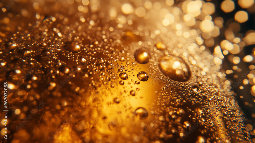 Close up of fresh beer bubbles Close up of fresh beer bubbles