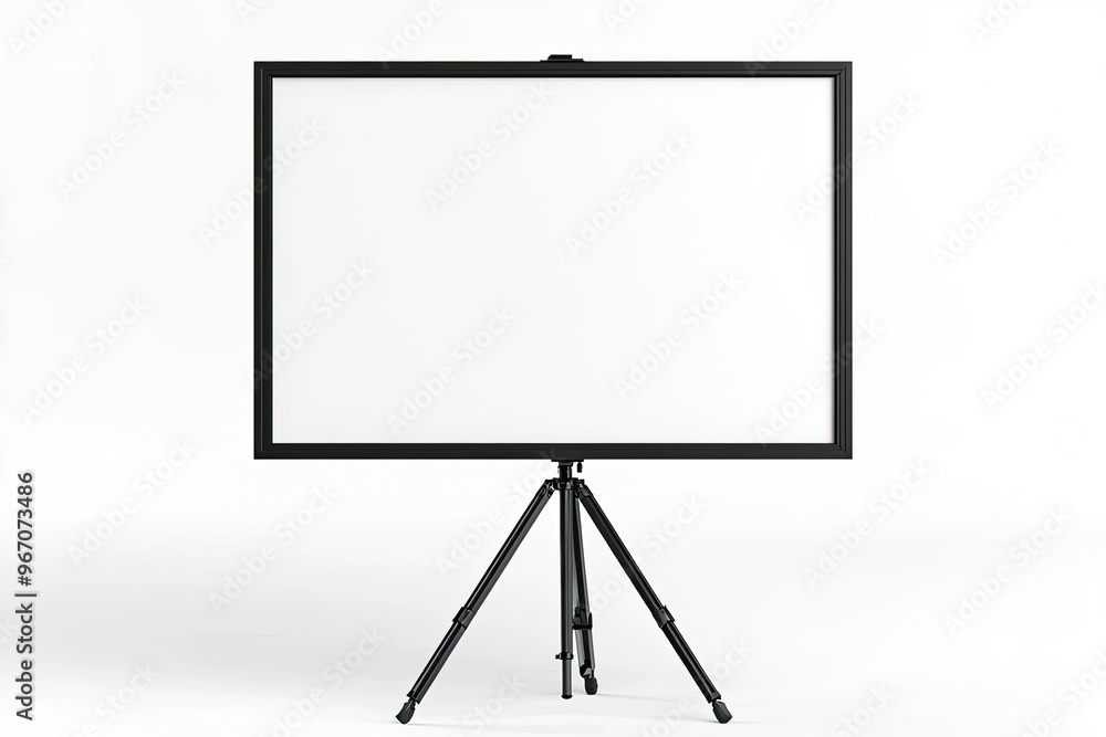 Projector white screen on tripod isolated on white background with clipping path Projector white screen on tripod isolated on white background with clipping path