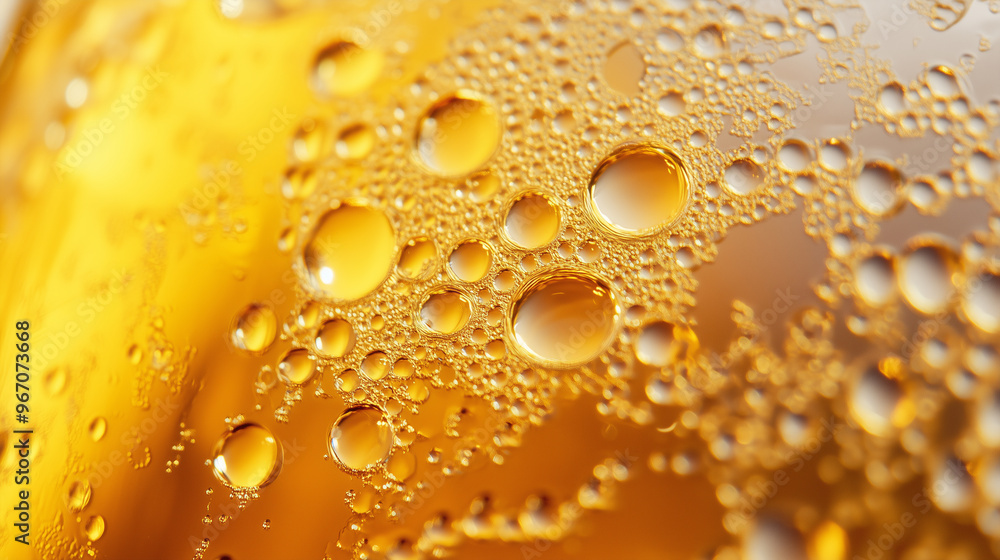 Close up of fresh beer bubbles Close up of fresh beer bubbles