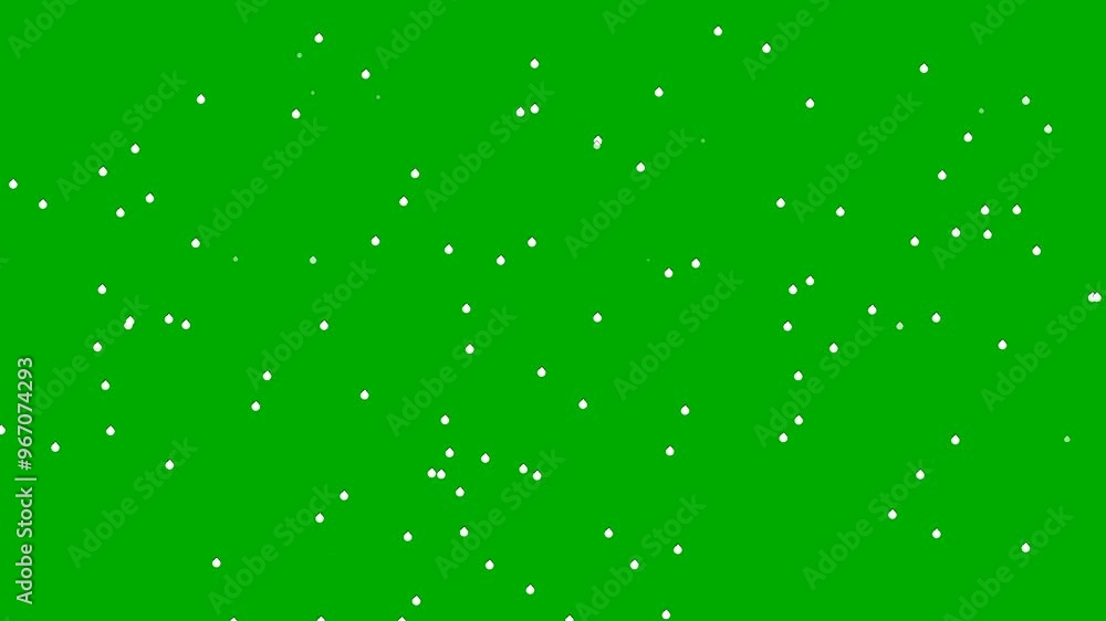 Animated video of snowfall isolated on green background Animated video of snowfall isolated on green background