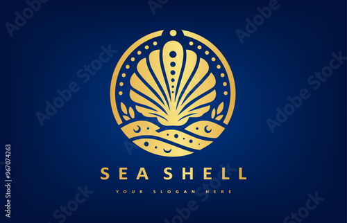 Seashell logo vector. Nature design.