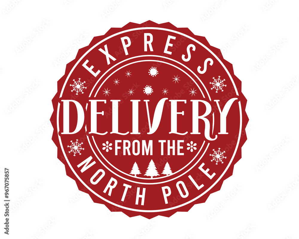 Express Delivery From The North Pole Christmas T- Shirt Design Express Delivery From The North Pole Christmas T- Shirt Design