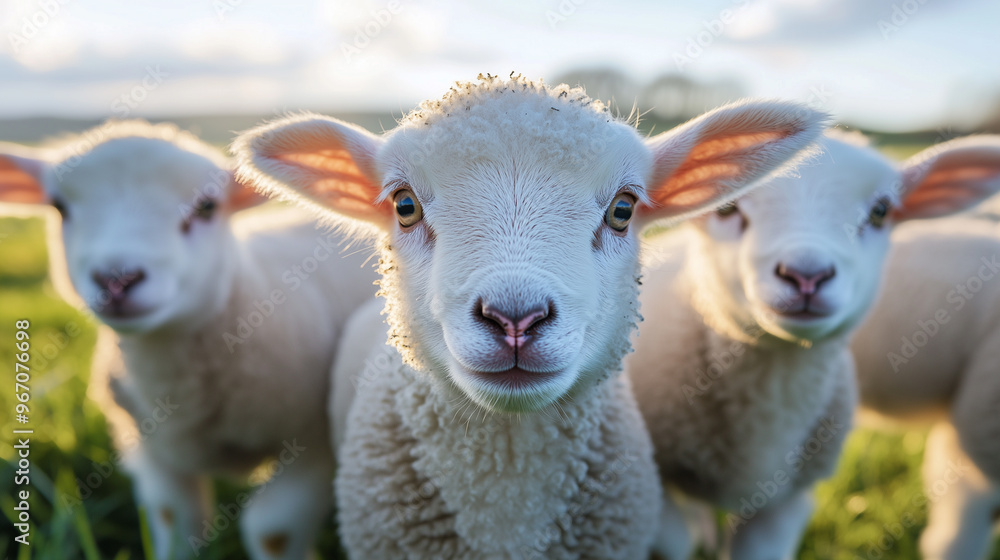 Cute lambs in spring Cute lambs in spring