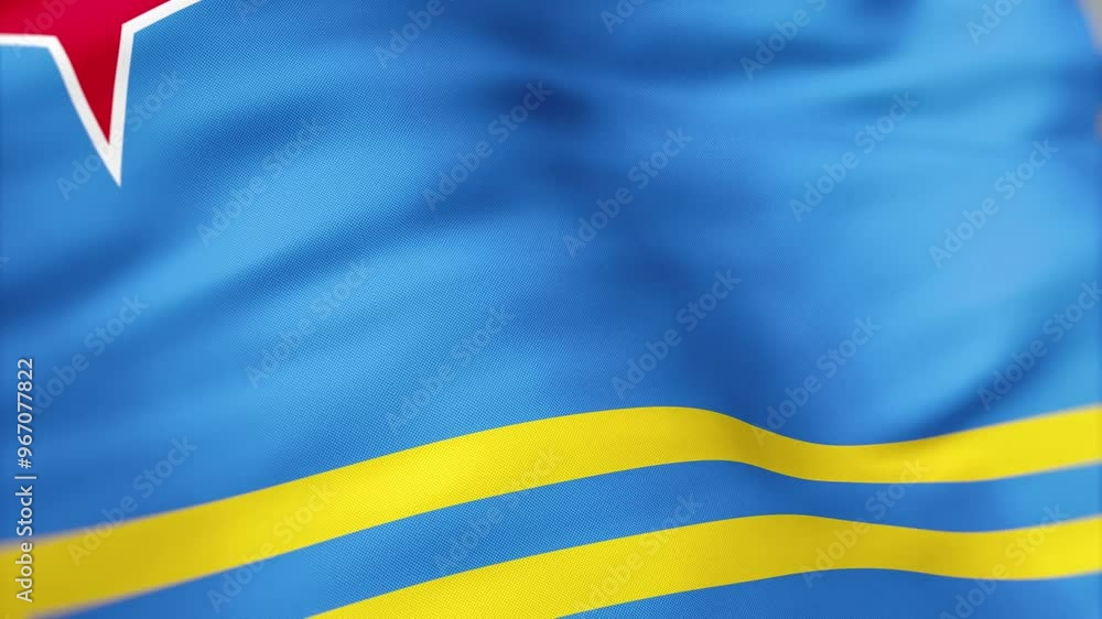 Aruba Flag waving 4k independence day