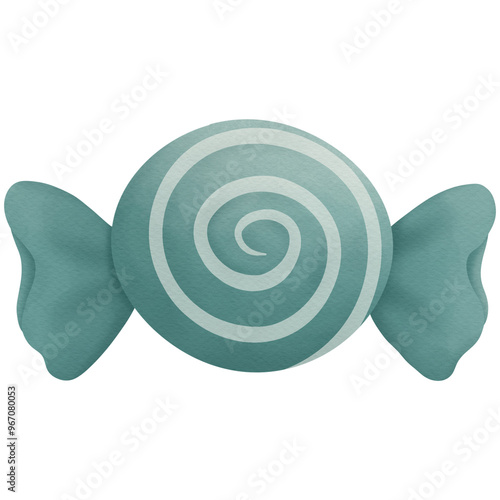 Cupcakes Candy and ghost cartoon Watercolor so cute.