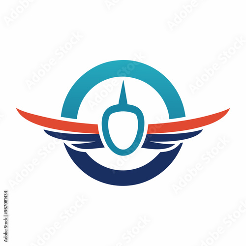Logo for combined wing aviation symbol of letters