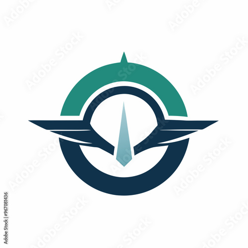 Logo for combined wing aviation symbol of letters