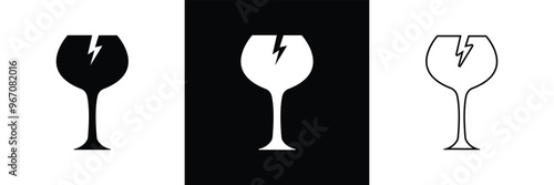 Broken glass. Fragile Packages, Logistics and Shipping Delivery Labels. Fragile Package Concept. Print Ready Design. Ensure Safe Handling in eps 10.