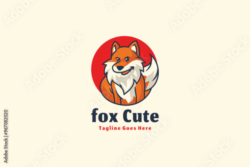 Fox logo illustration vector Design template