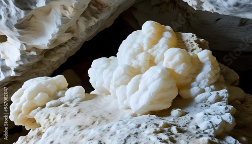 Intricate Calcite Formations Captured in a Limestone Cave Close-Up