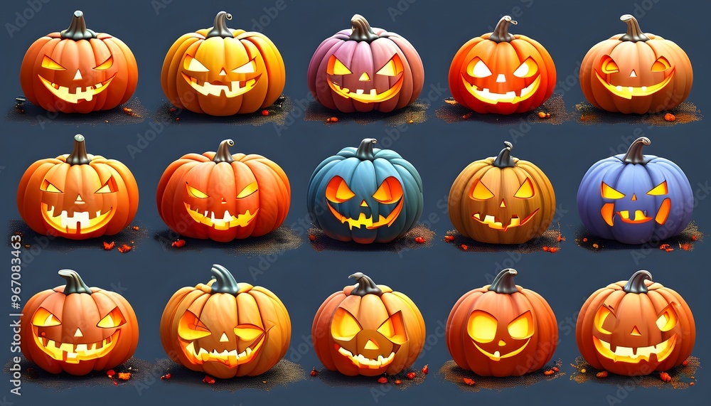 halloween pumpkin set halloween pumpkin set