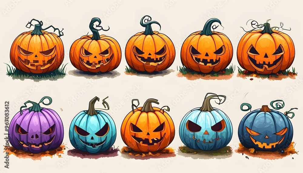 halloween pumpkin set halloween pumpkin set