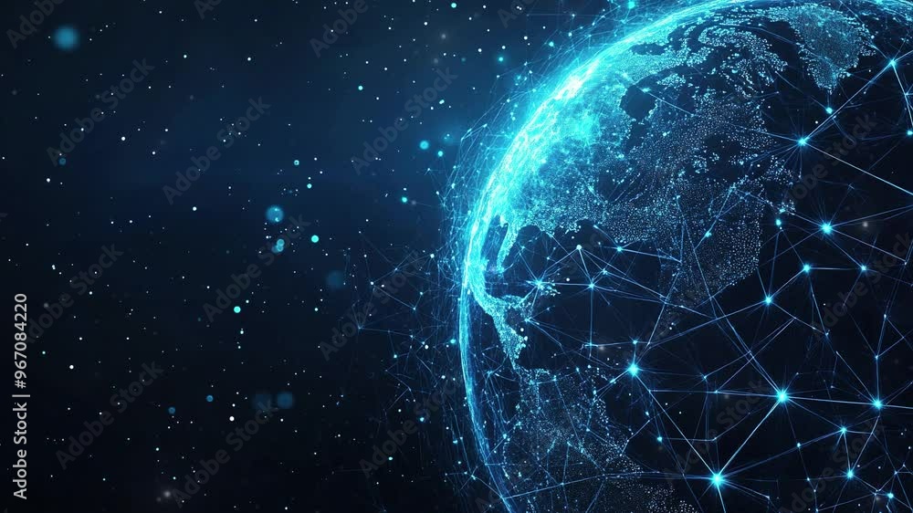 Abstract global network concept with a world map. Futuristic technology. Business tech. Global network planet Earth. Global Communication Network. Abstract world network connection. Worldwide business Abstract global network concept with a world map. Futuristic technology. Business tech. Global network planet Earth. Global Communication Network. Abstract world network connection. Worldwide business