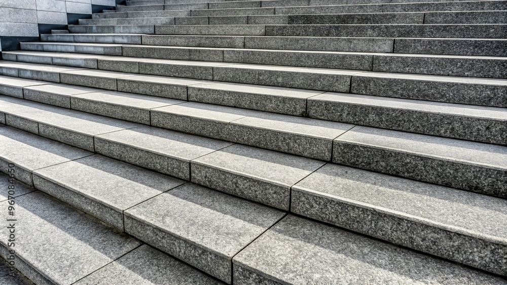 Wide stone steps black granite stairs high angle view Wide stone steps black granite stairs high angle view