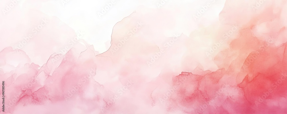 Obraz premium A soft watercolor backdrop in shades of pink, creating a dreamy and elegant atmosphere for various design projects.