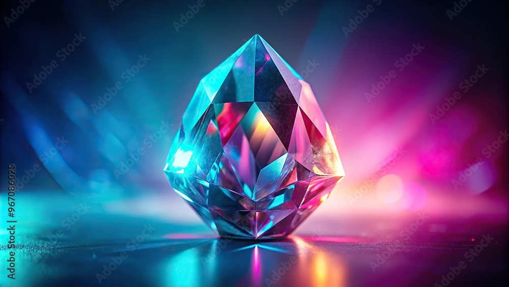 Wide-angle crystal with bright turquoise pink backlight texture wallpaper Wide-angle crystal with bright turquoise pink backlight texture wallpaper