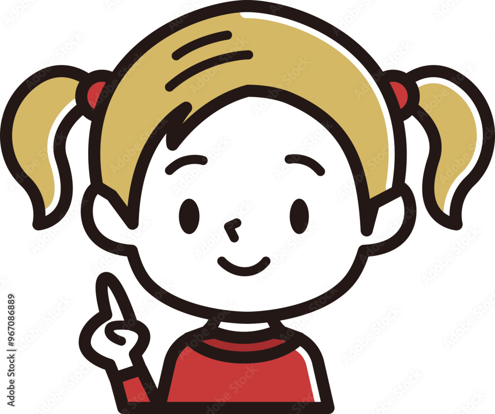 女の子 表情のアイコン 人差し指 女の子 表情のアイコン 人差し指