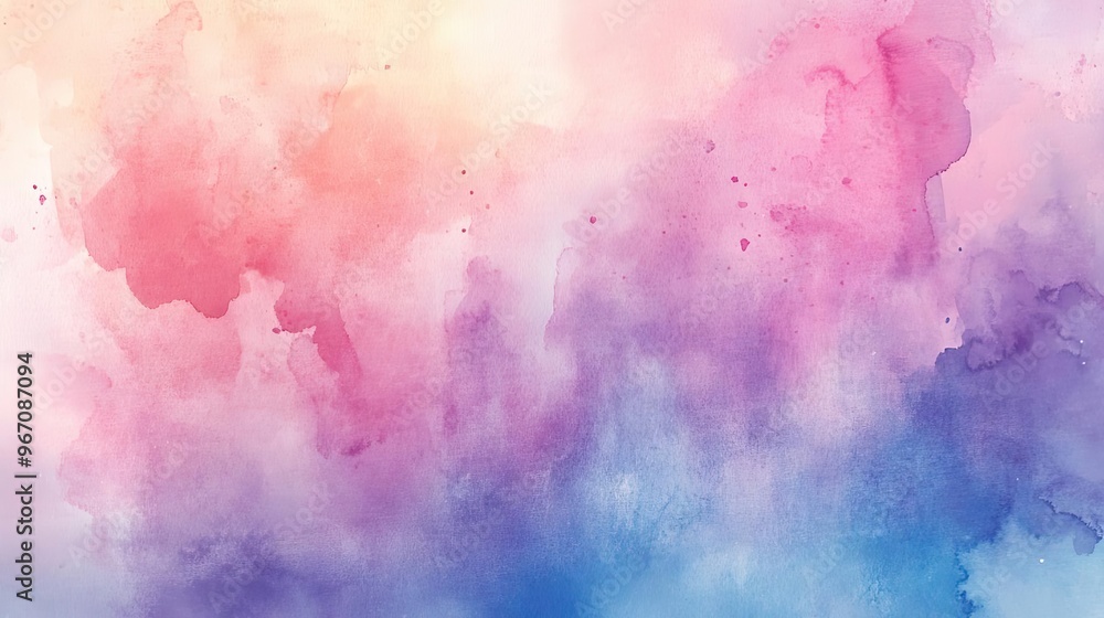 Obraz premium A vibrant watercolor background featuring soft hues of pink, purple, and blue, perfect for artistic and creative projects.