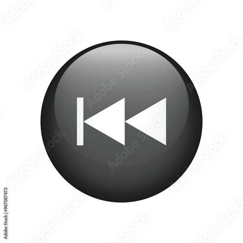 Fast backward arrow button icon isolated. Vector