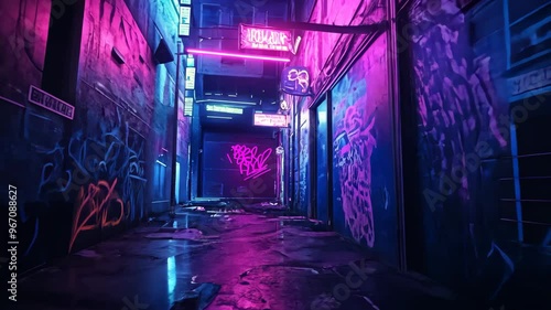 Neon City Alleyway