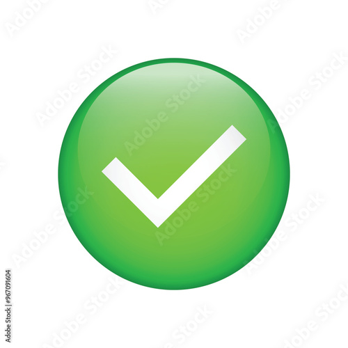 Approval check mark icon isolated on white background. Vector