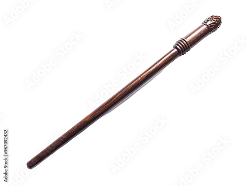 a wooden wand with a carved top