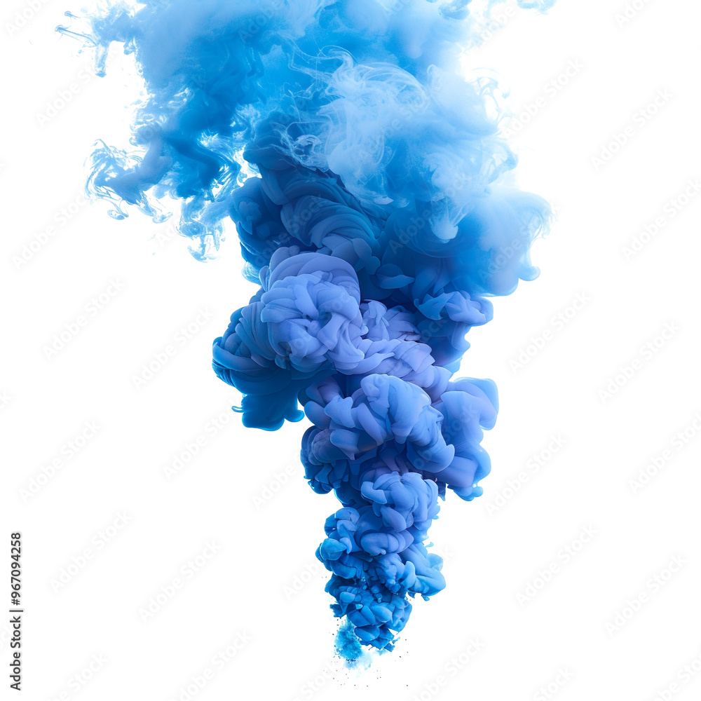 Vibrant Blue Smoke Cloud on a Transparent Background Vibrant Blue Smoke Cloud on a Transparent Background