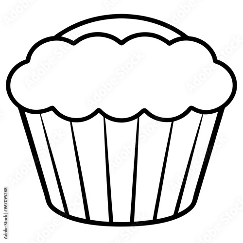 muffin tin outline coloring book page line art illustration digital drawing