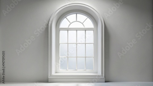 Window with white frame and arch above it