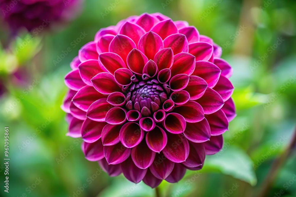 wine colored dahlia flower in blurred background from high angle view wine colored dahlia flower in blurred background from high angle view