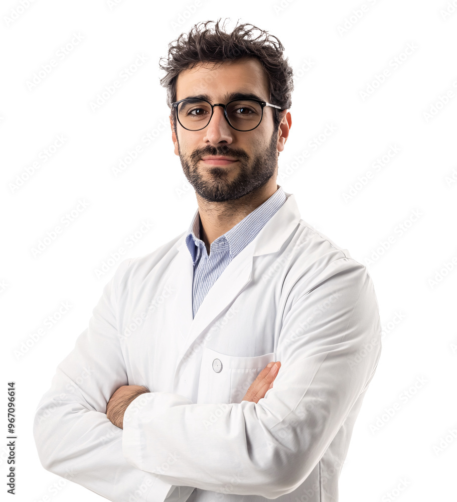 a man in a white coat a man in a white coat