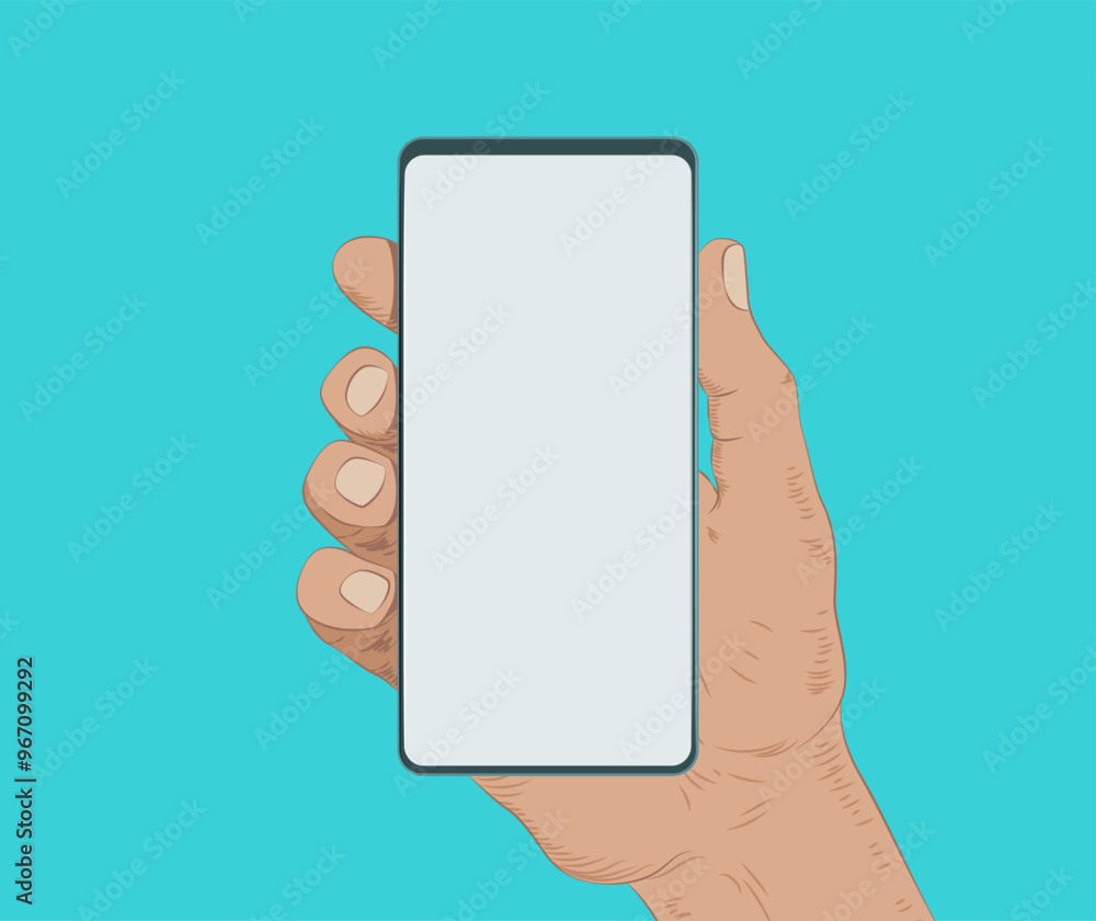 Fotografia Blank phone screen on a blue background