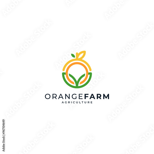 leaves and oranges for orange plantation logo and brand identity