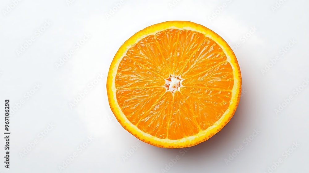 Fototapeta premium Fresh Orange Slice on White Background